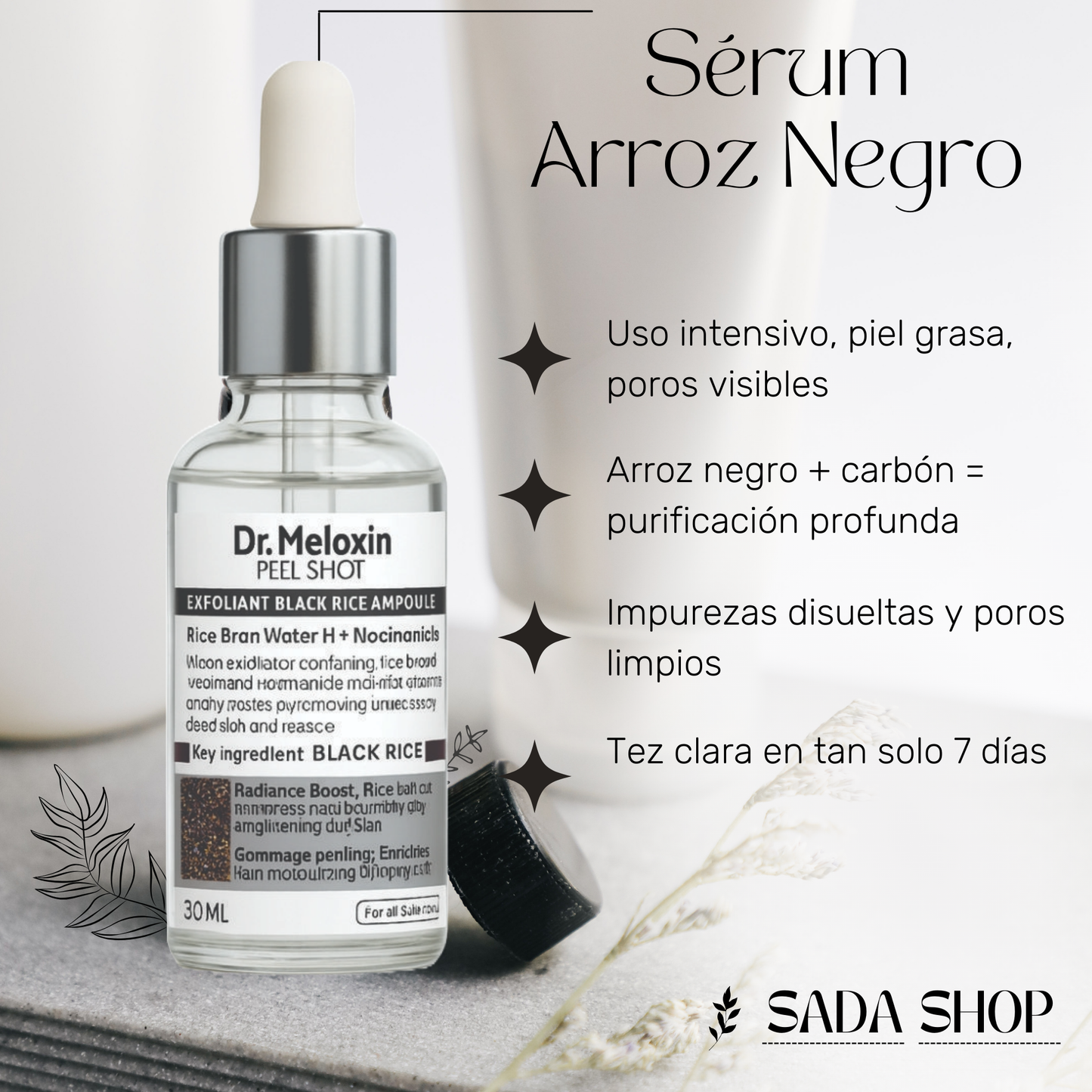 Dr. Melaxin Dual-Glow Peel Shot (Arroz Blanco + Arroz Negro)