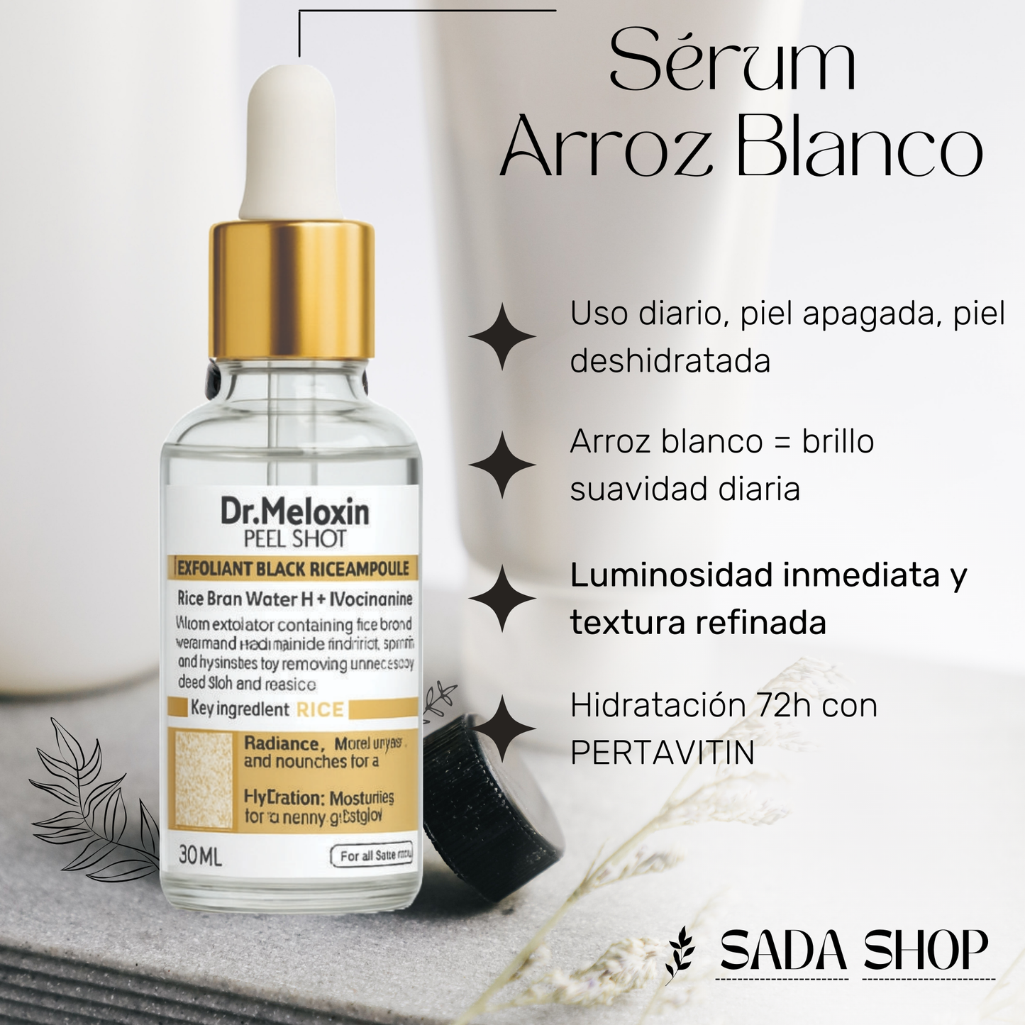 Dr. Melaxin Dual-Glow Peel Shot (Arroz Blanco + Arroz Negro)
