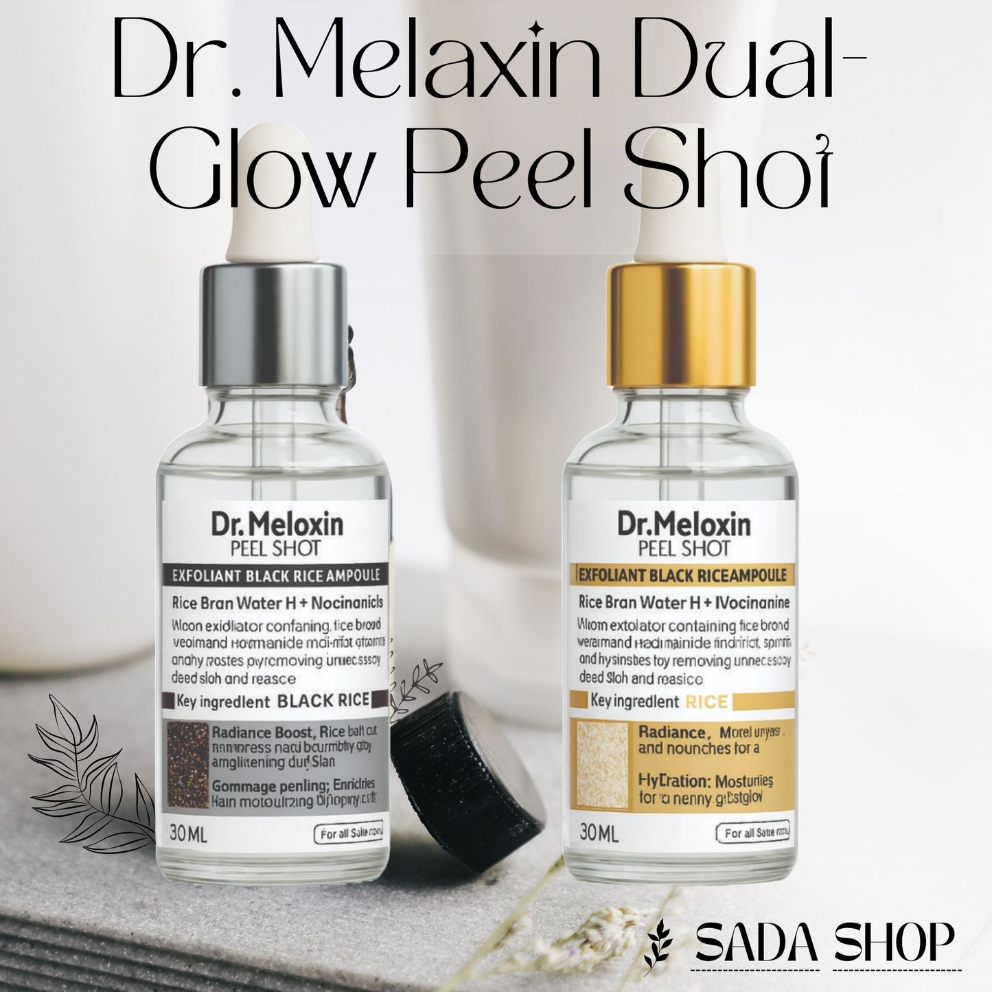 Dr. Melaxin Dual-Glow Peel Shot (Arroz Blanco + Arroz Negro)