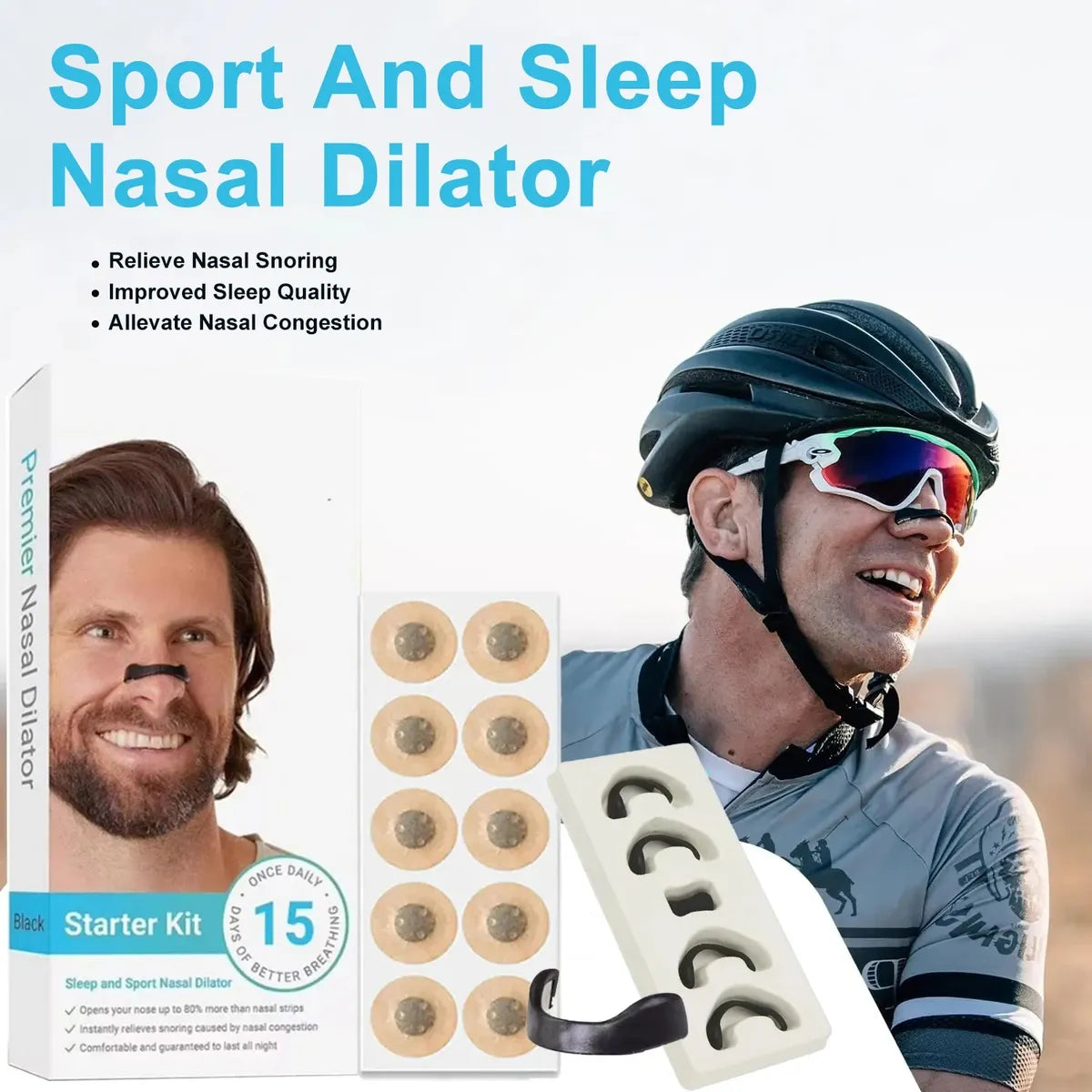 Kit Antirronquidos - Dilatador Nasal - 30 Piezas – ¡Respira mejor, duerme mejor!