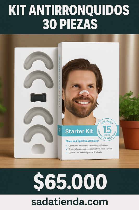 Kit Antirronquidos - Dilatador Nasal - 30 Piezas – ¡Respira mejor, duerme mejor!